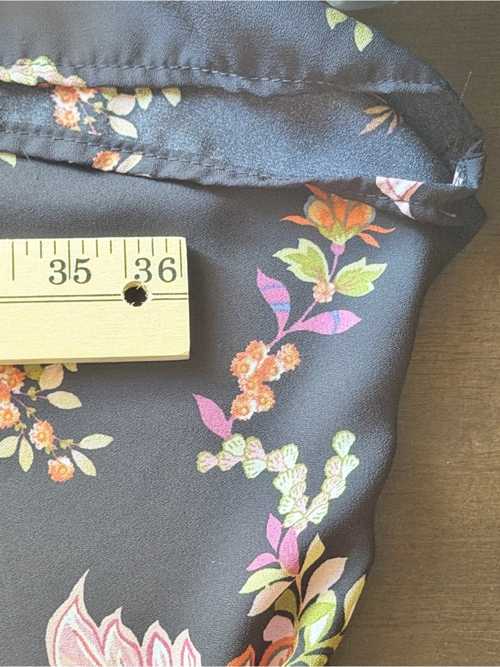 Floral Kimono Black Boho Open Front Cardigan Lightweight One Size EUC - Picture 6 of 7